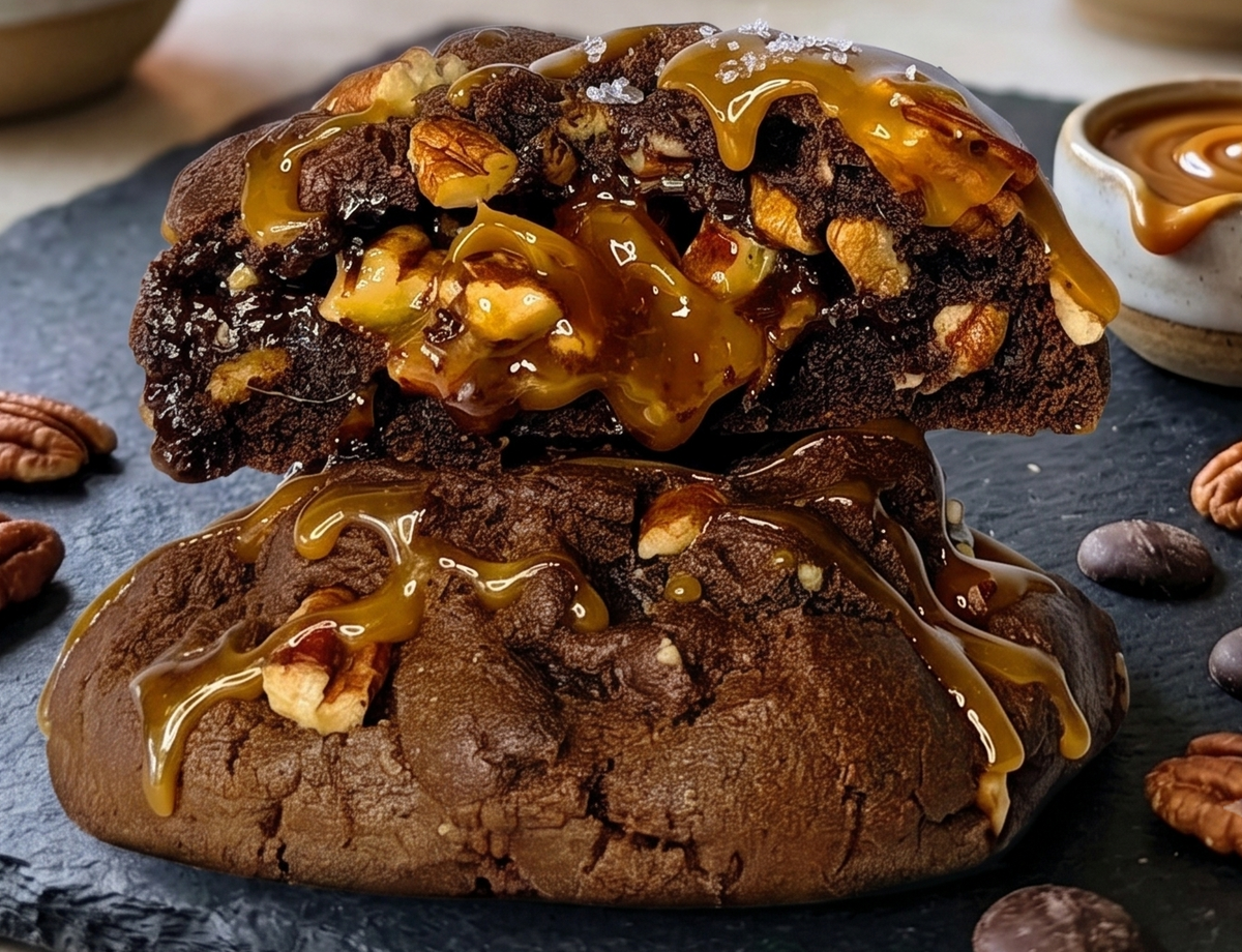 Caramel, Pecan, Dark Choc Cookie